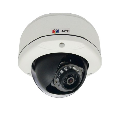 Купольная наружная 1 Мп сетевая камера ACTi E85 f2.8~12mm, Superior WDR: SECURECAM