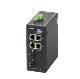 Коммутатор GIGALINK, неуправляемый, индустриальный на DIN рейку, 4 порта 1Гбит/с, 2 x SFP/1000BaseX, питание 12-24В, 20Вт: SECURECAM